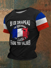 T-shirt imprimé à manches courtes Si Ce Drapeau Te Dérange Homme